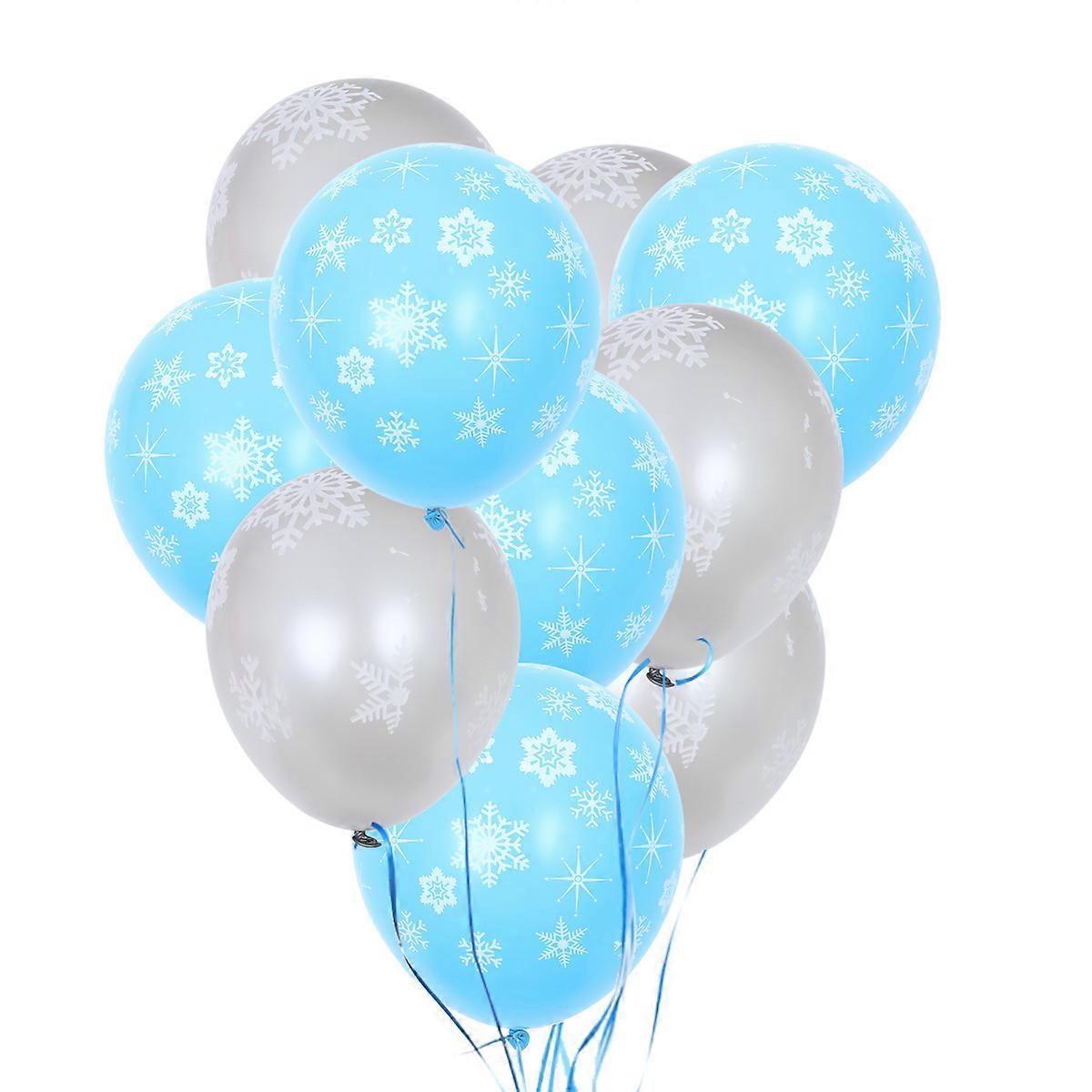 Christmas Snowflake Balloons 10Pcs Assorted Color Odorless Safe Latex for Party Use