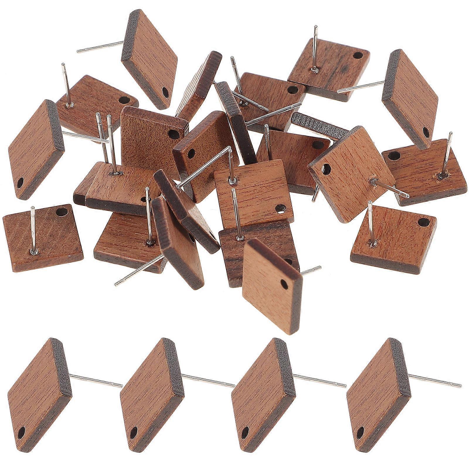 20PCS Wooden Earring Making Kit – DIY Ear Posts & Backs for Custom Craft, Lightweight & Smooth Surface, Perfect for Daily & Party Wear