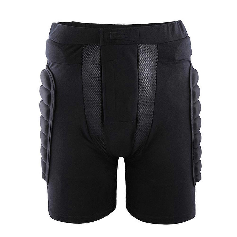 Black Adult Hockey Pants with Cotton and EVA Padding for Skiing Skating Snowboarding Protect Hip Thigh Tailbone Size XXL