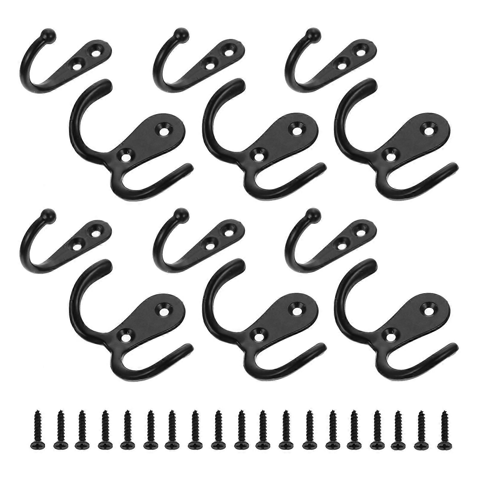 Classic Zinc Alloy Hooks Door Hanging Hooks for Home Use 20Pcs Black
