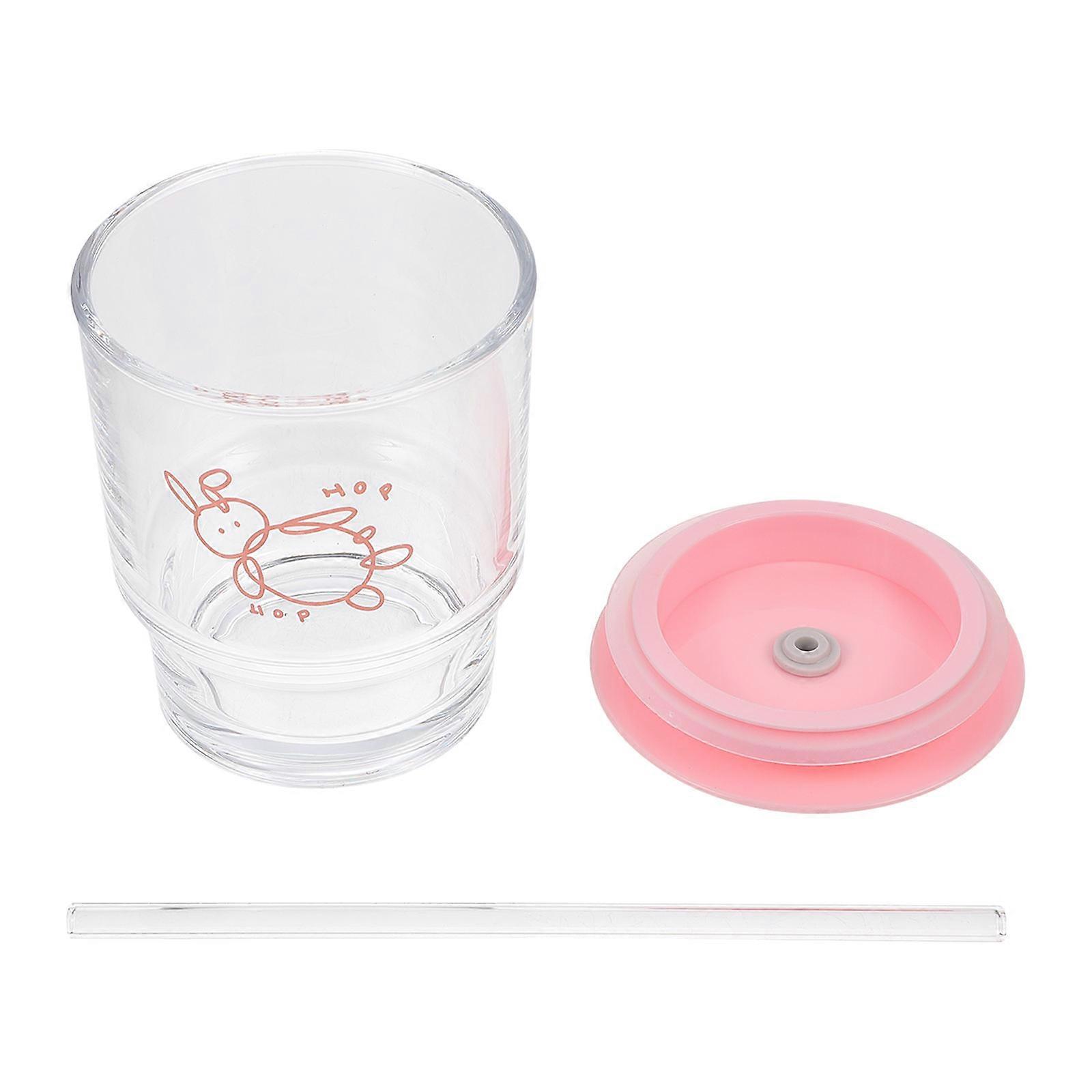 Korean Style Creative Cup With Straw Glass Mug For Home Use Featuring 1 Set