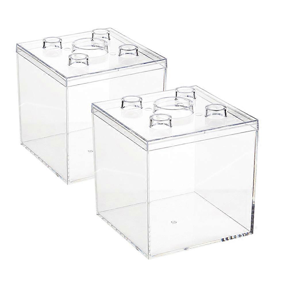 Plastic Square Cube Storage Boxes with Lid – Versatile Organizer for Figures, Candy & Small Items – Modern Design for Home & Office Display