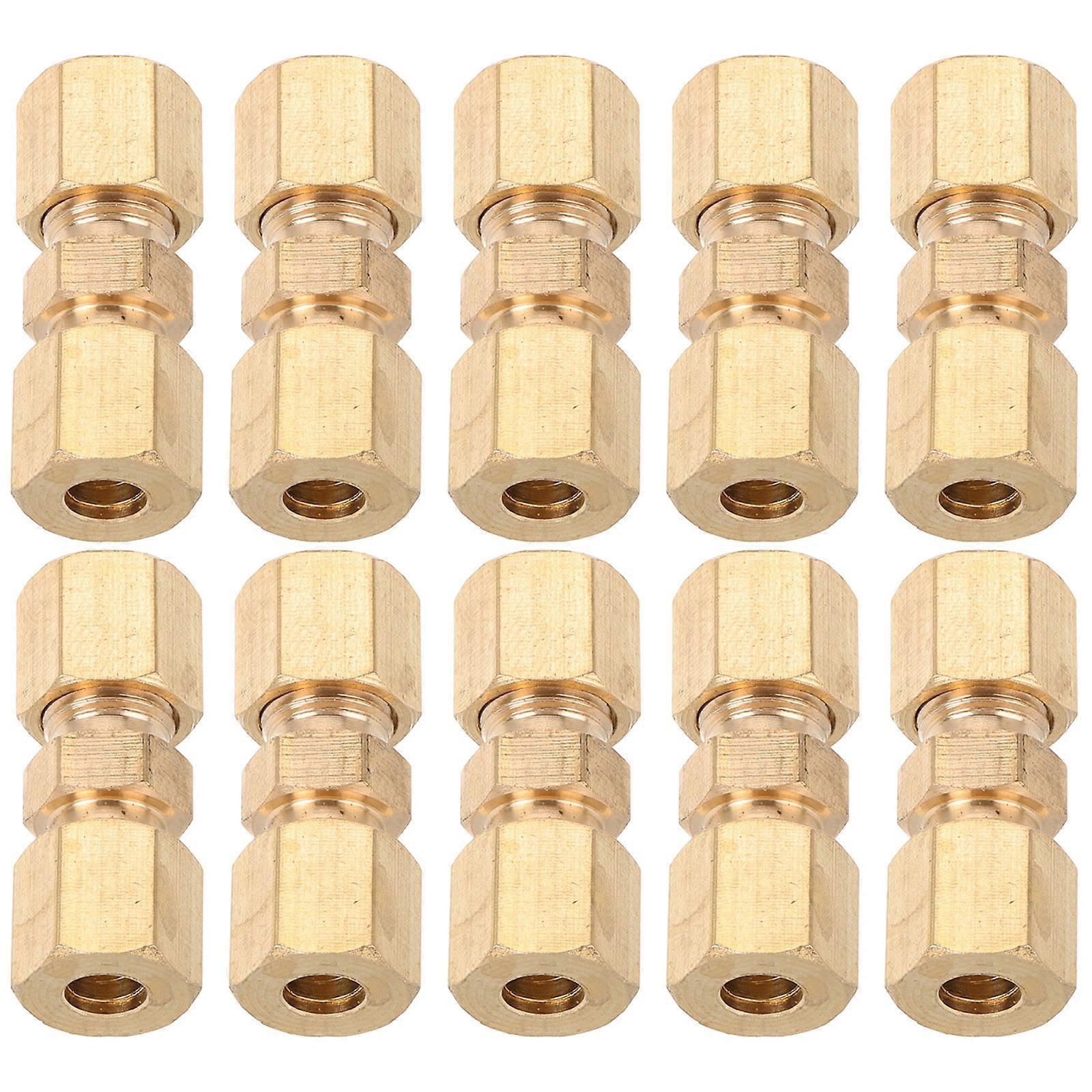 10pcs Brass Brake Line Unions Compression Fittings for Repair