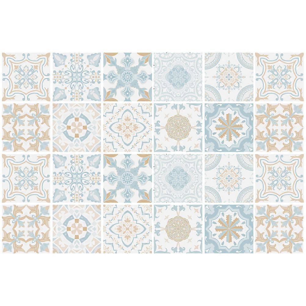 24pcs Self Adhesive Vintage Peel and Stick Tile Decals for Kitchen & Bathroom – Easy DIY Application, Wear Resistant Decor