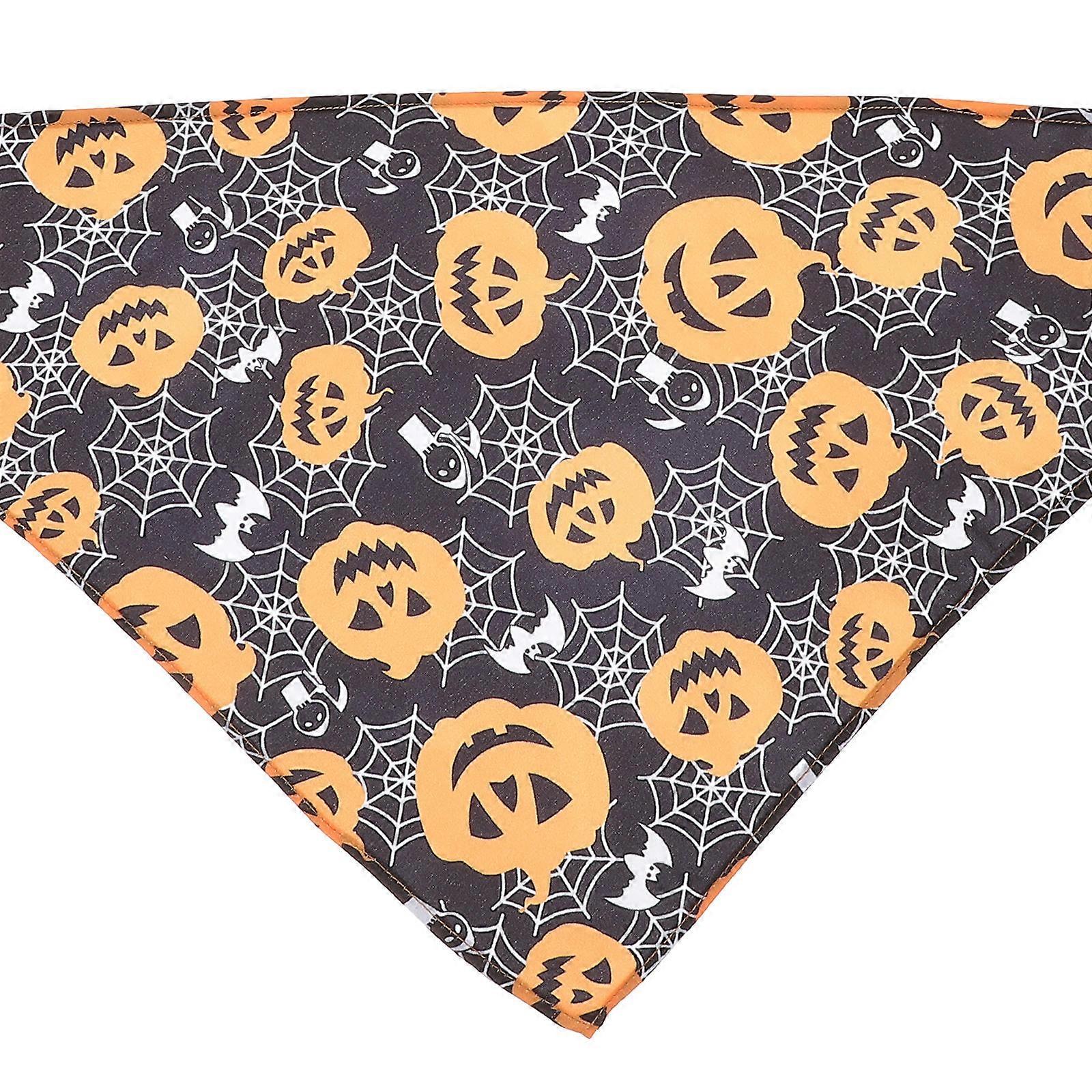 Halloween Dog Scarf Triangle Bib For Pet Owners In Polyester Material With Convenient Design 1Set