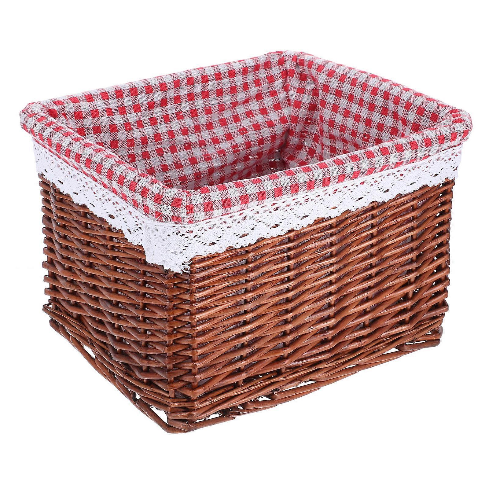 Multi Willow Storage Baskets for Organizing Toys and Home Items Space Saving Square Design Stylish Natural Look