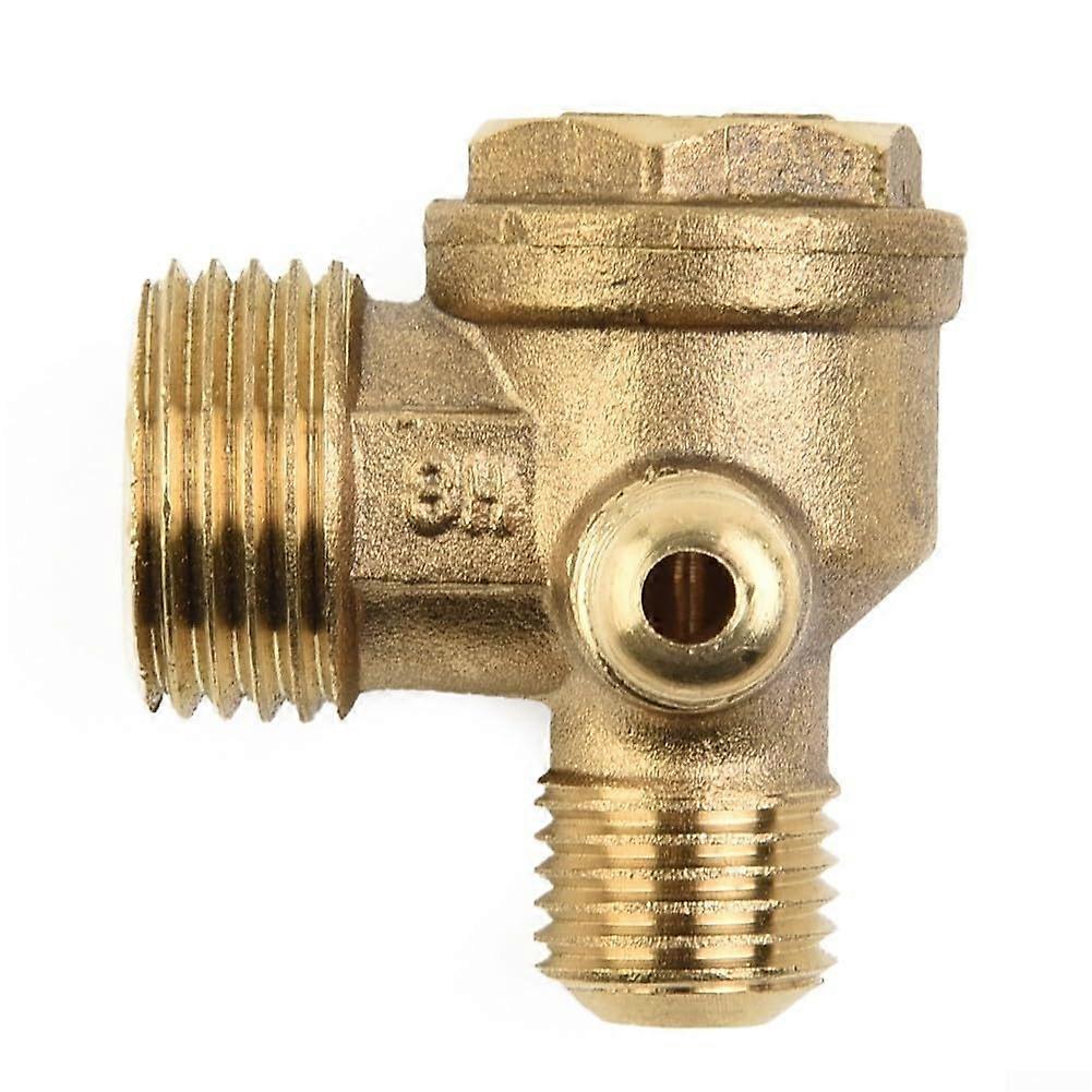 Brass Check Valve for Air Compressor, 3-Port Connection Tool, Easy Installation, Durable Material, Compatible with Standard Hoses