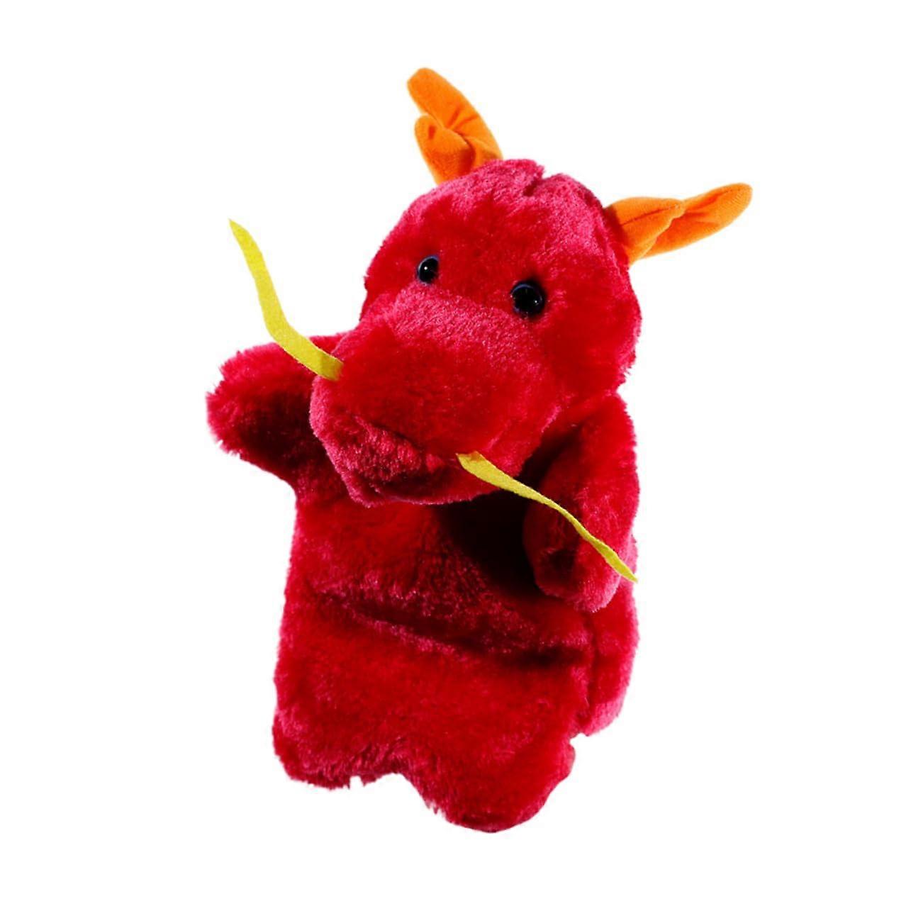 Hand Puppet Dragon Plush Toy for Red Role Play Accessories, Promotes Creativity, Communication, and Storytelling