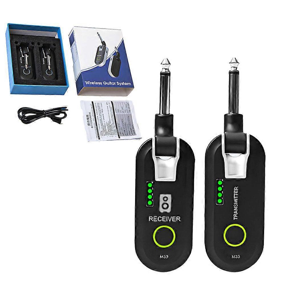 Wireless Guitar Audio System - Rechargeable Transmitter and Receiver