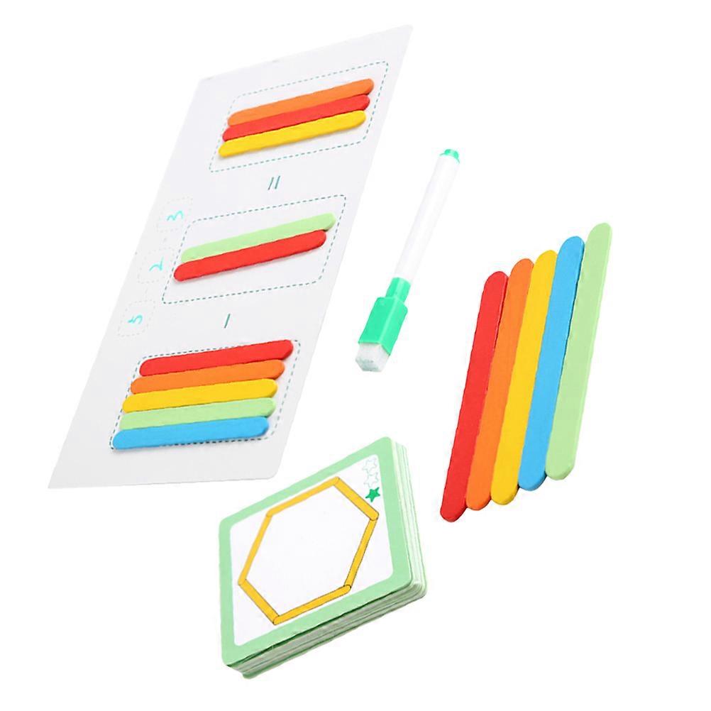 Counting Rods Set Early Education Tool for Playtime Crafted from Assorted Color Wooden Material