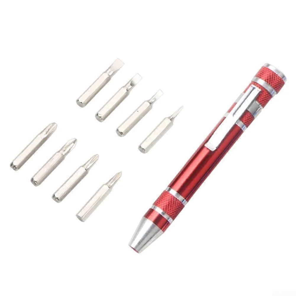 Efficient Portable Screwdriver Set Featuring Ergonomic Design and Multiple Bits (Red)