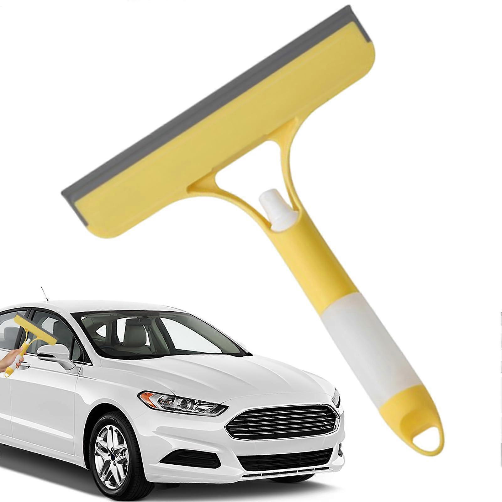 Auto Squeegee with Spray Function - Portable Cleaning Tool for Kitchen, Bathroom, and Car Windshield, Yellow