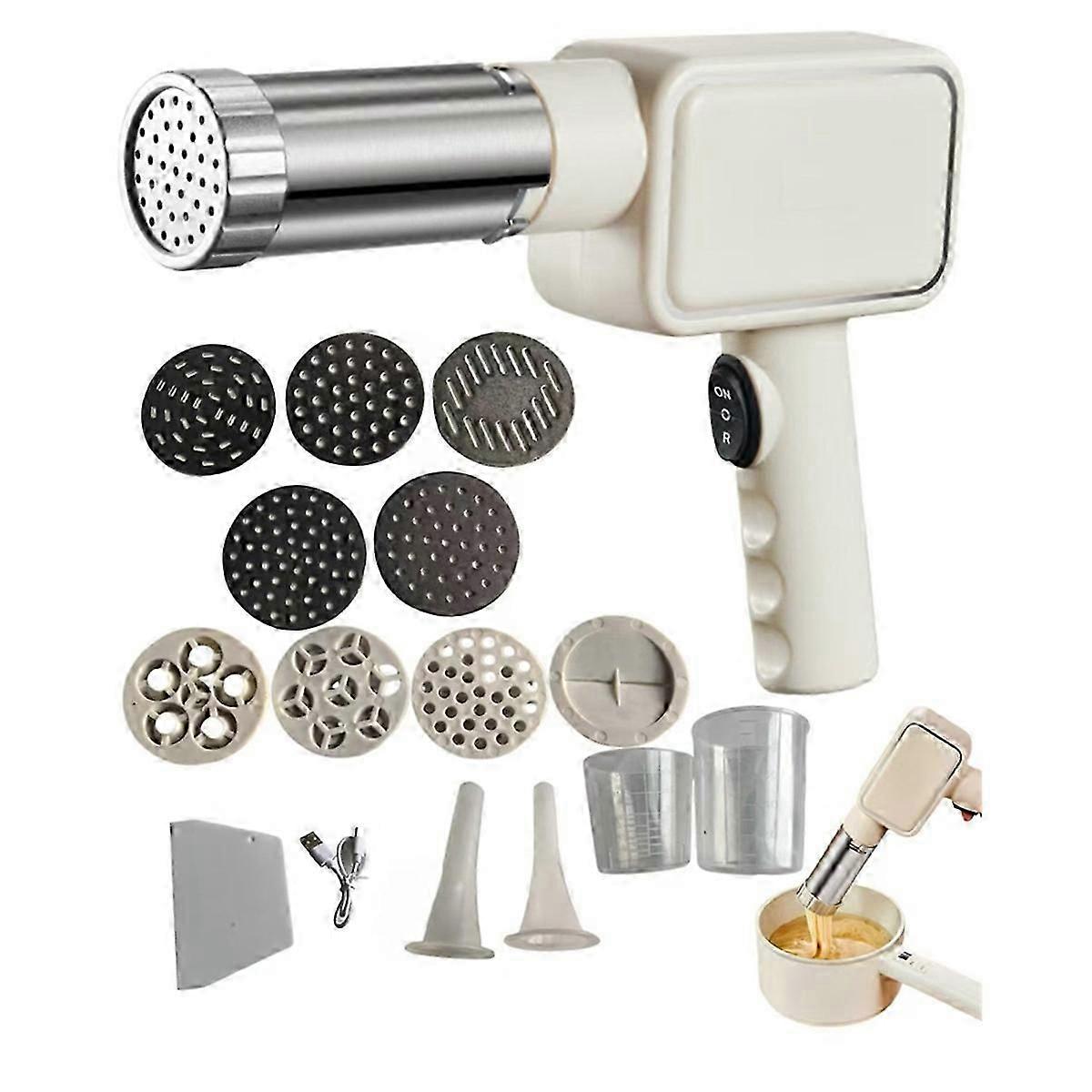 Pasta machine for homemade noodles, wireless electric maker with easy cleanup