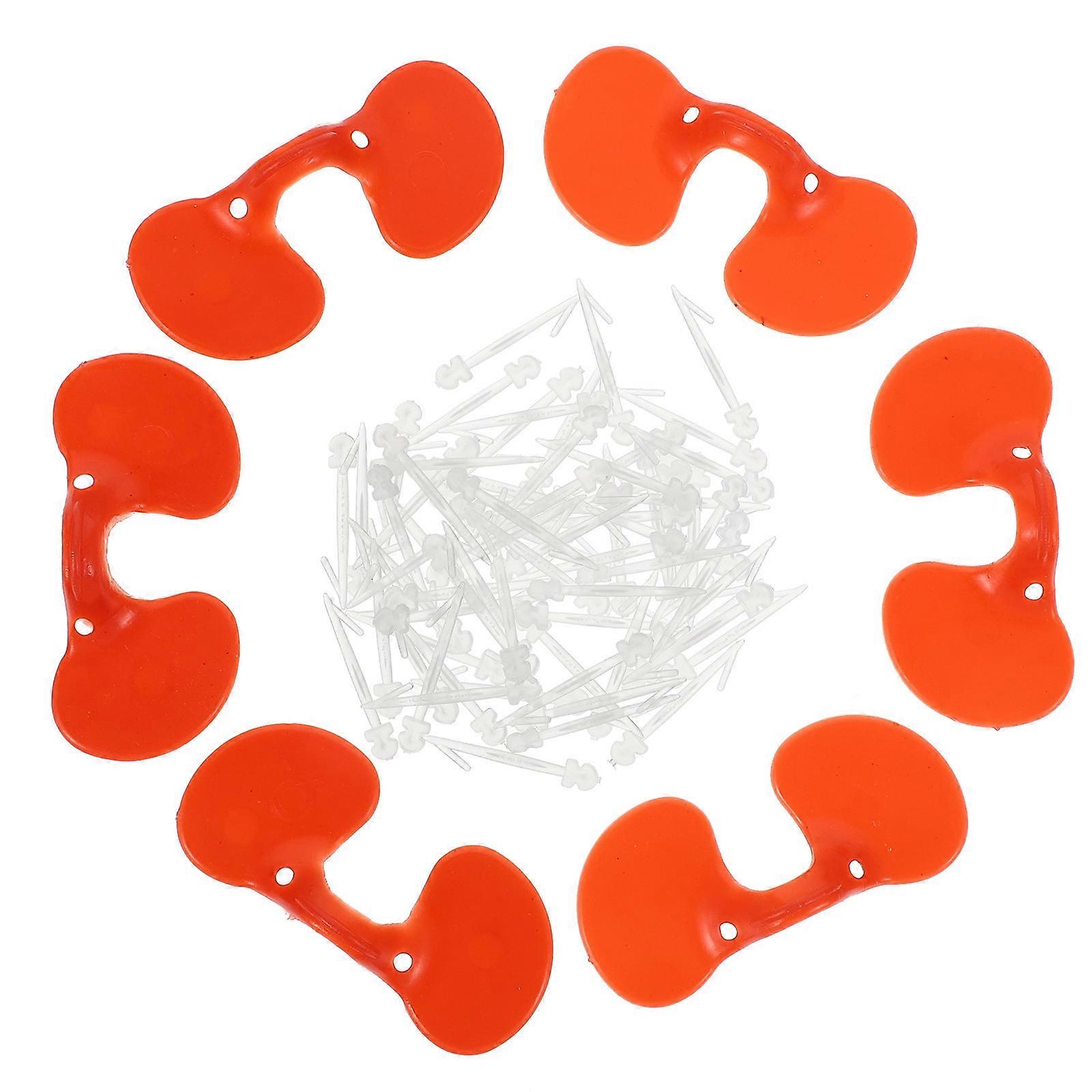 100 Pcs Chicken Peepers Anti Pecking Eye Glasses Red Plastic for Pet Use Durable and Sturdy