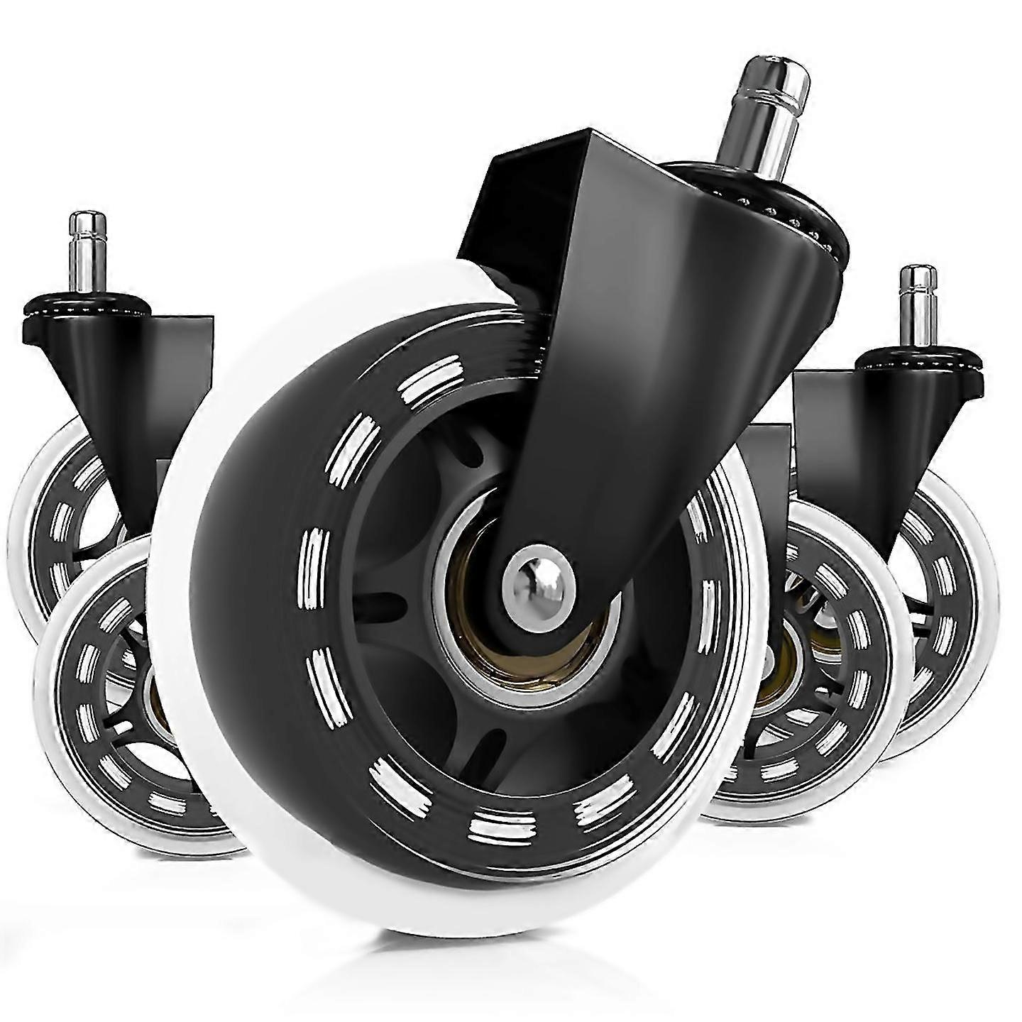 For Office Chair Wheels 3inch Clear Rubber Caster Wheels