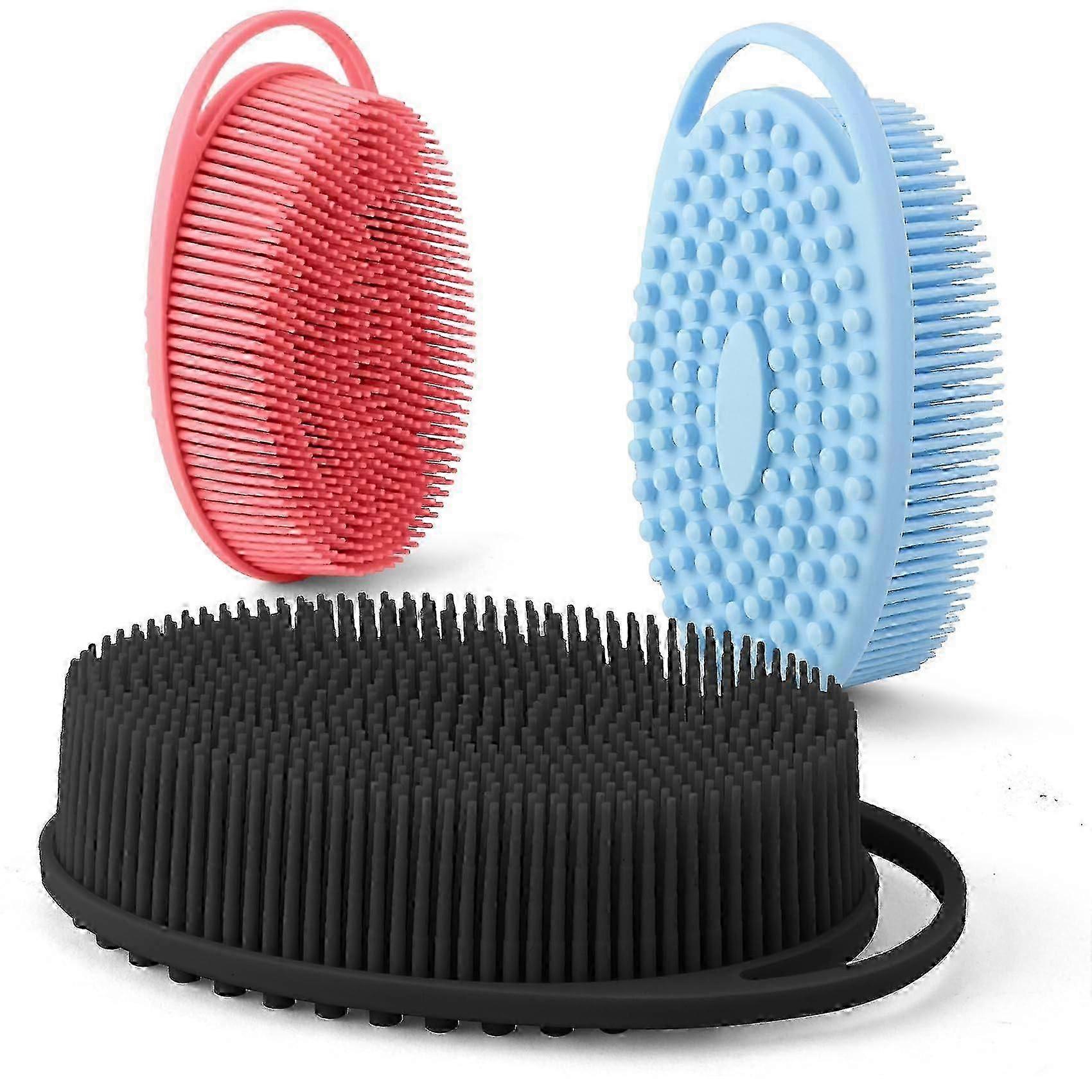 3-pack silikonborstar för badkar och dusch