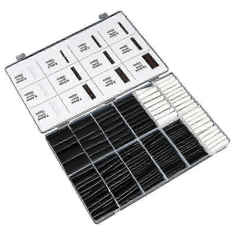 333PCS Heat Shrink Tubing, 12 Sizes 3:1 Ratio Heat Shrink Tubing, 2 Colors 9 Sizes Heat Shrink Tubing Kit