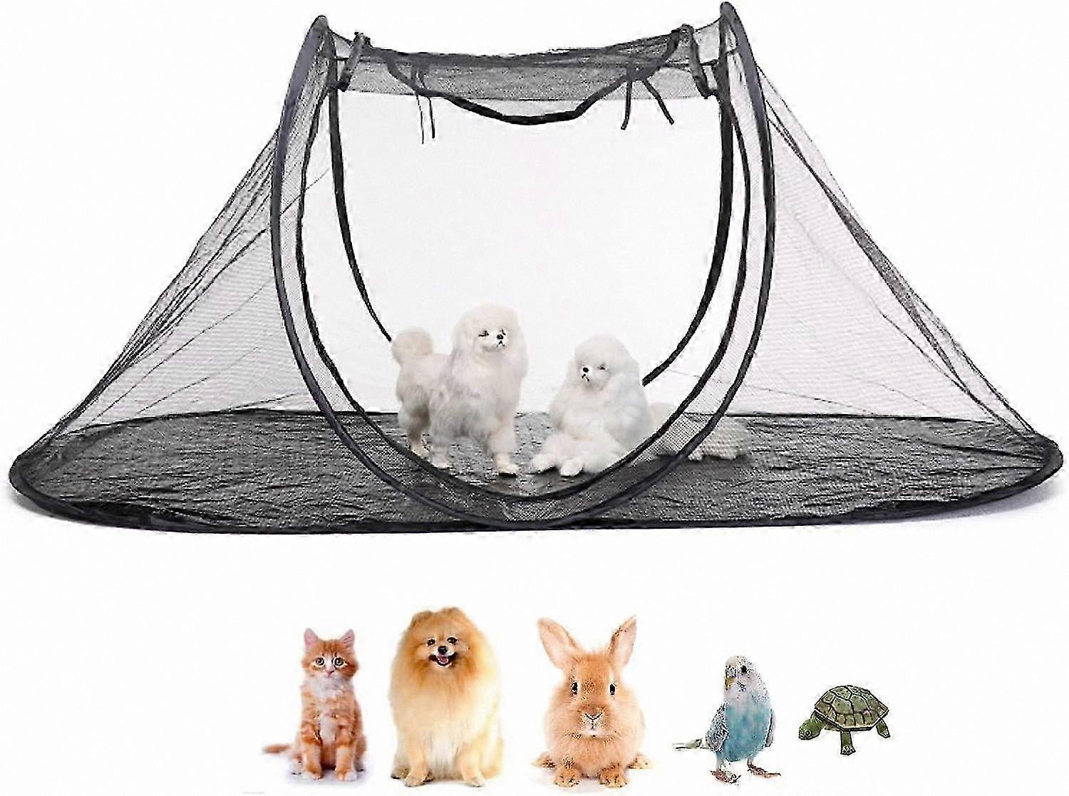 Outdoor Pet Enclosure Tent for Garden or Patio Use in Summer Weather Conditions with Mesh Panels for Cats and Dogs