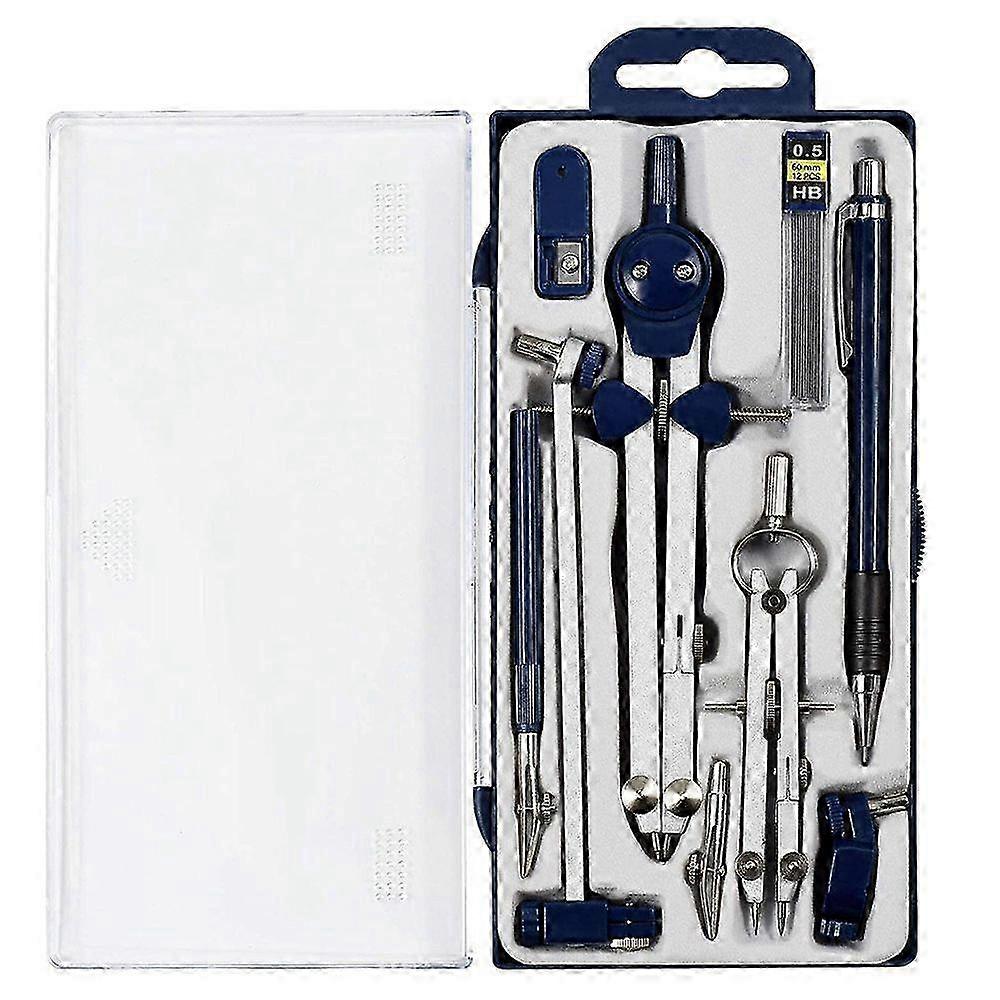 9Pc Geometry Set Metal Compass Geometry Precision Tool for Student, Circle Drawing Tool and Architecture Drafting Kits
