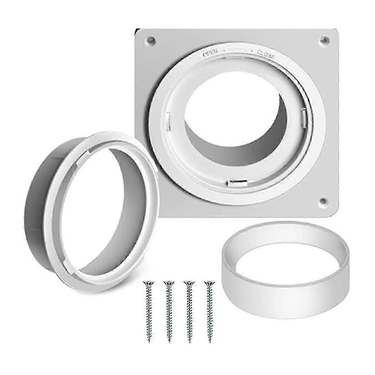 Plaque murale avec tuyau et kit de connecteur Twist Lock pour les évents de sécheuse (4 pouces, 8 pieds de longueur, 4 pouces Duc)