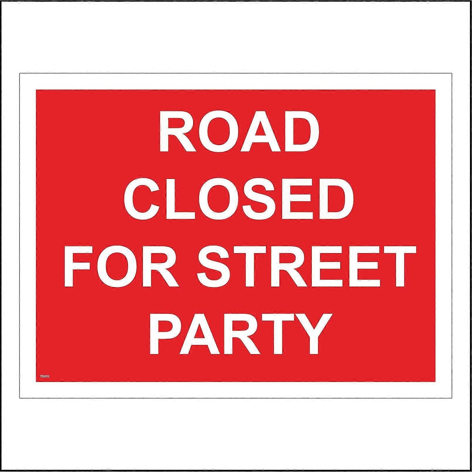TR570 Road Closed For Street Party Red Carnival Celebration