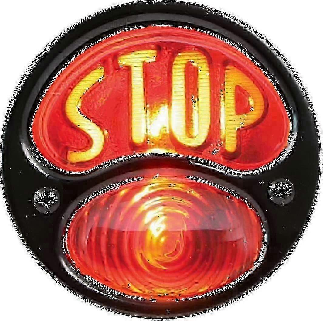 Accessories Ka0022 12v Duolamp For A With Amber "stop" Script On Red Glass Lens(black)(1pcs)-yvan