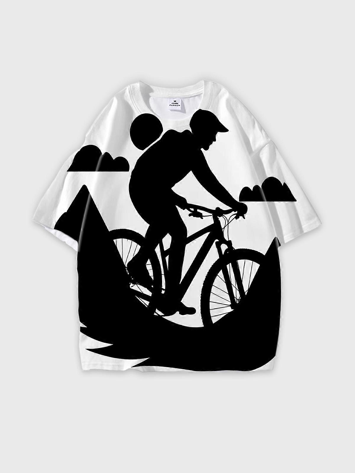 T-Shirt Short Sleeve Round Neck, Summer Casual Loose Graphic Tee, Unisex Pattern V3121