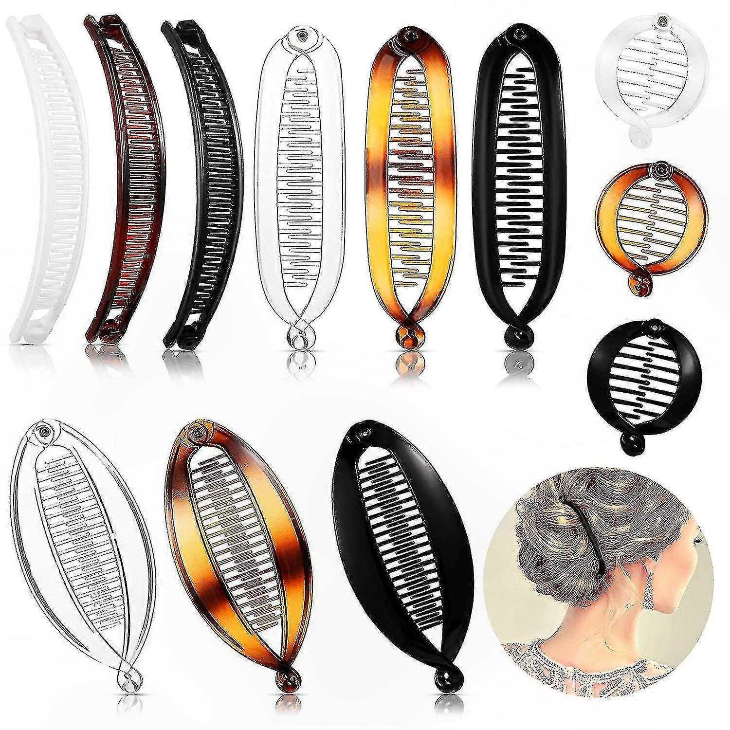 12-Pack Hair Clips in Assorted Designs - Durable Combs for Styling