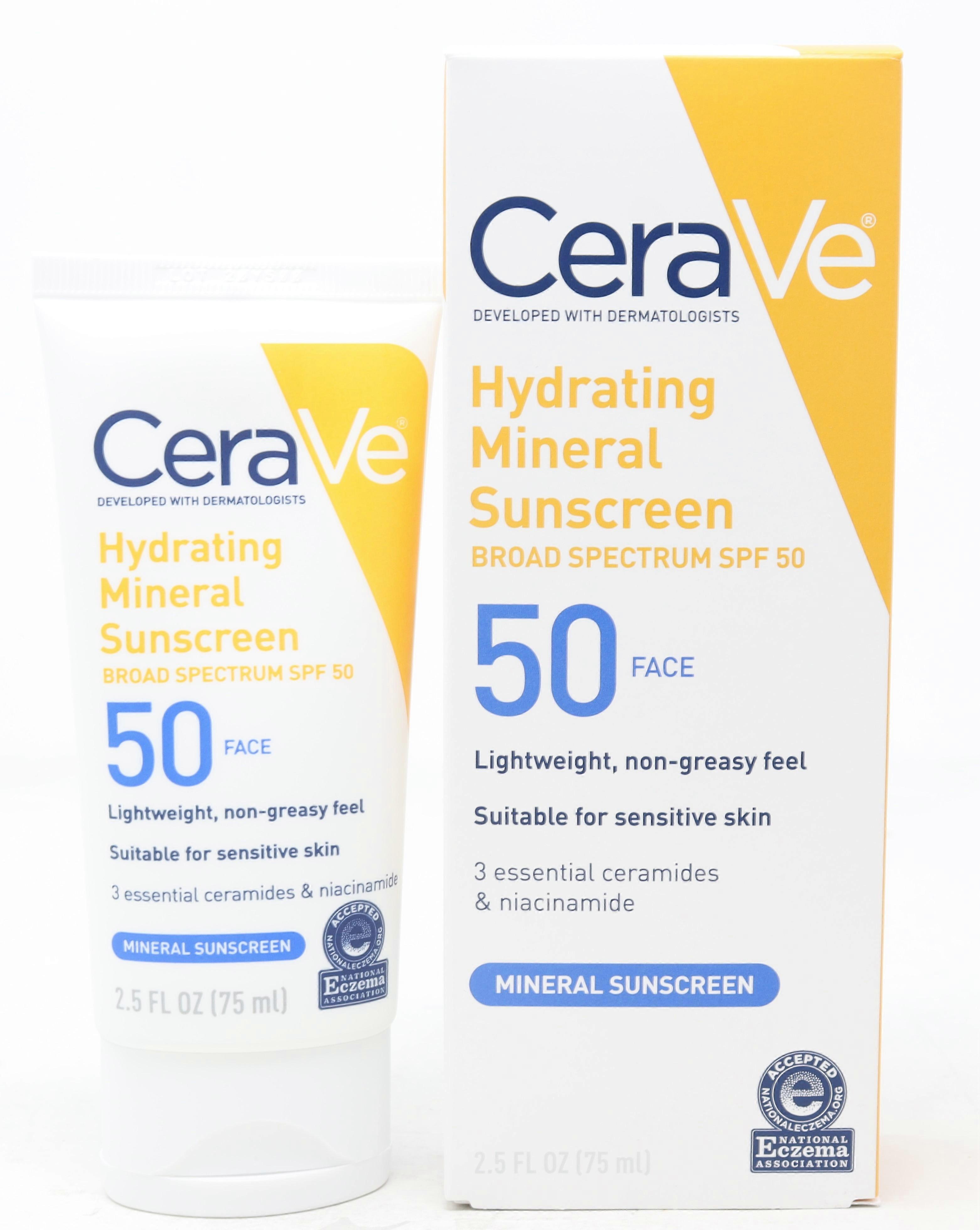 CeraVe Hydrating Mineral Face Sunscreen SPF 50 74ml