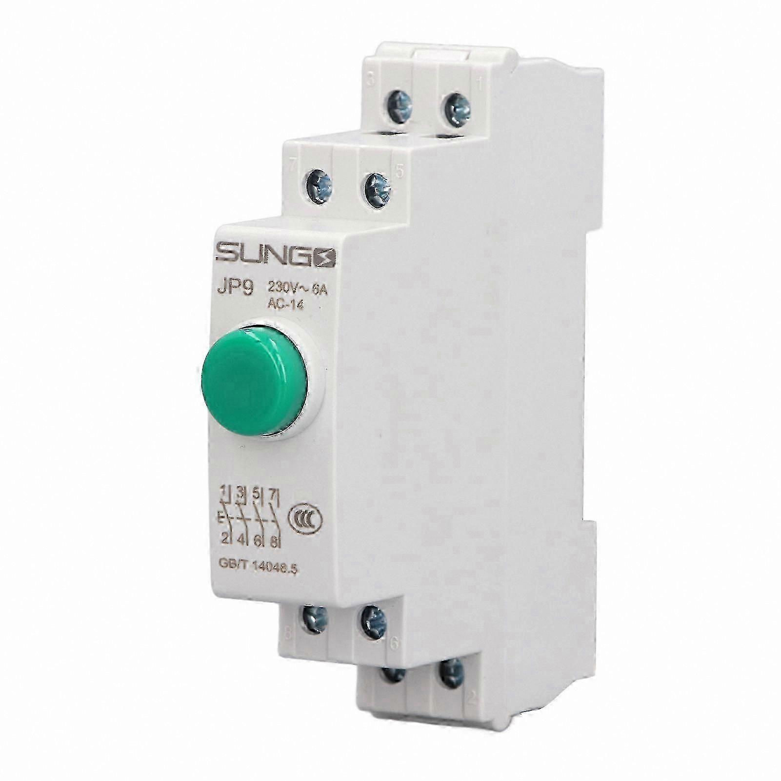 Green Push Button Switch 2NO 2NC for Electrical Control AC230V Rail Mount