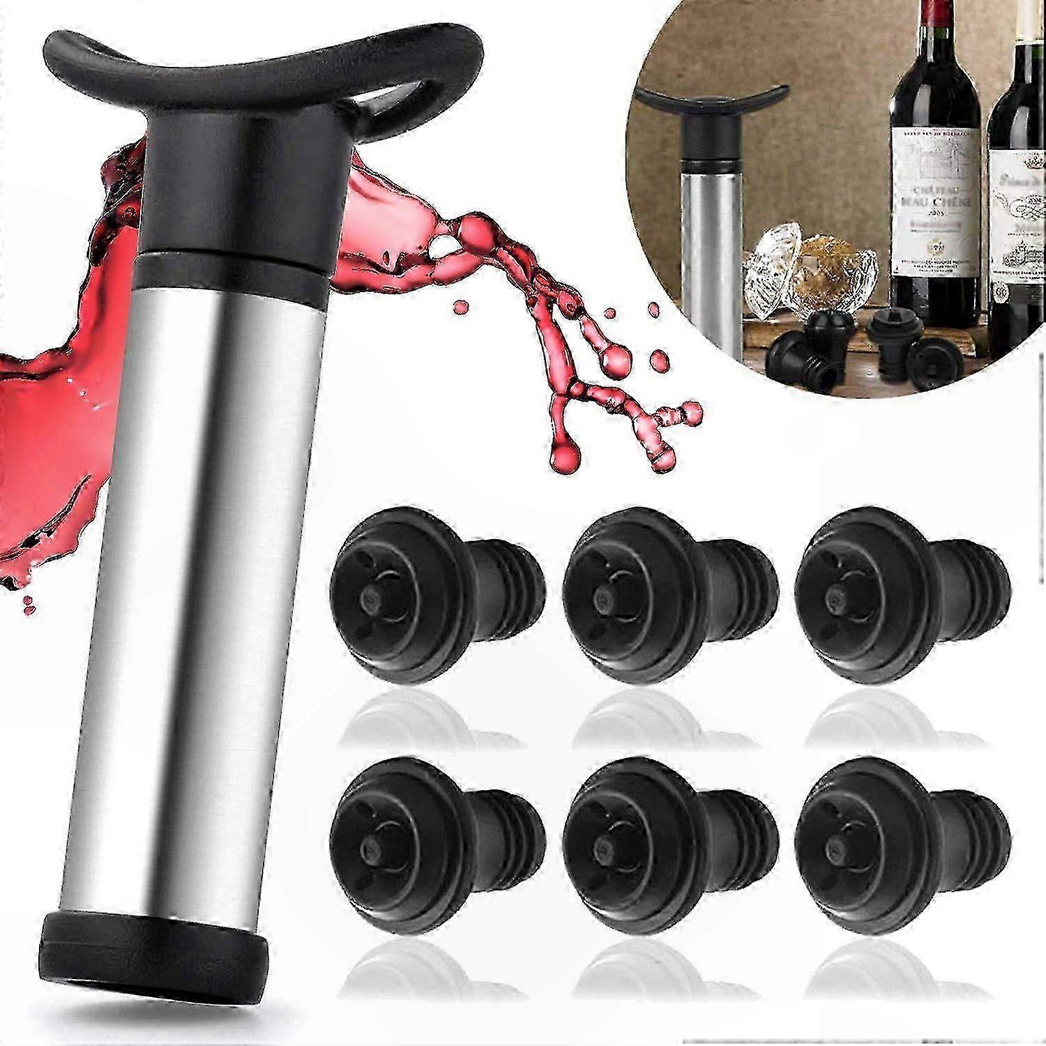 Κενός συντηρητής κρασιού με αντλία ανοξείδωτου και πώμα για συντήρηση φρεσκάδας και αρώματος