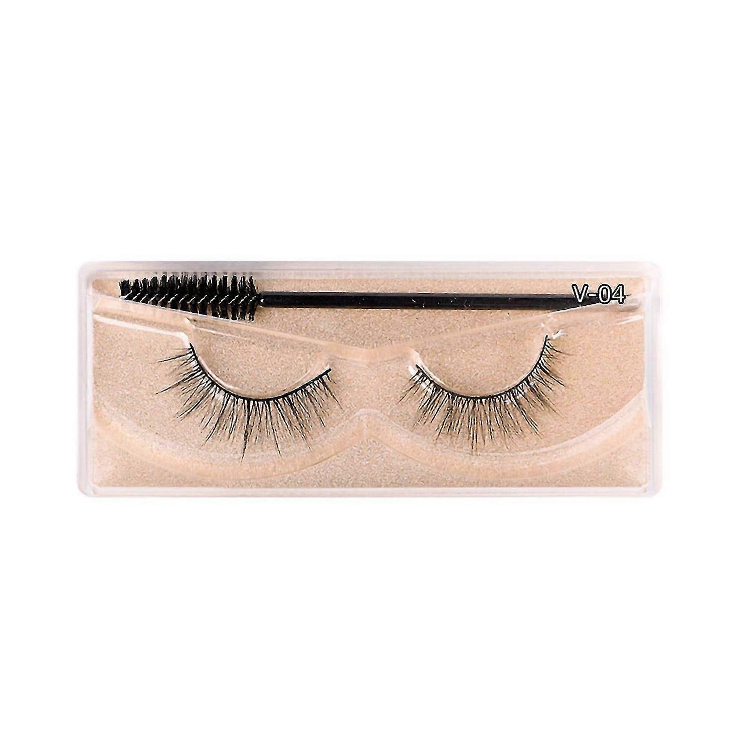 2025 Latest Model 1 Pair False Eyelash Fiber 3D Comfortable Strip Lash with Ey...