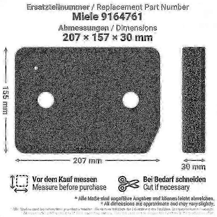 Miele tumble dryer replacement filter foam sponge 2pcs