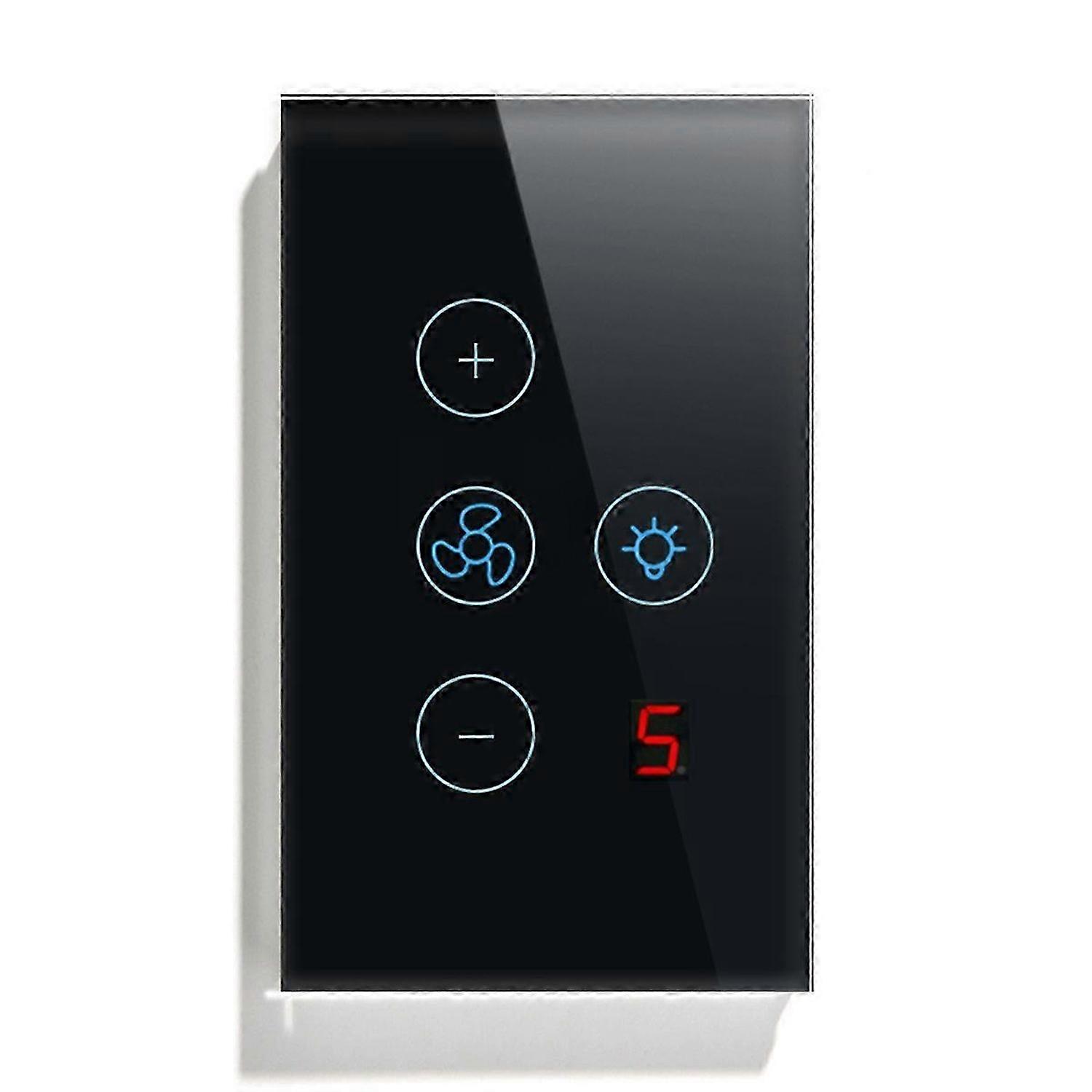 Tuya Zigbee Fan Light Switch US Network Connection APP Control Black