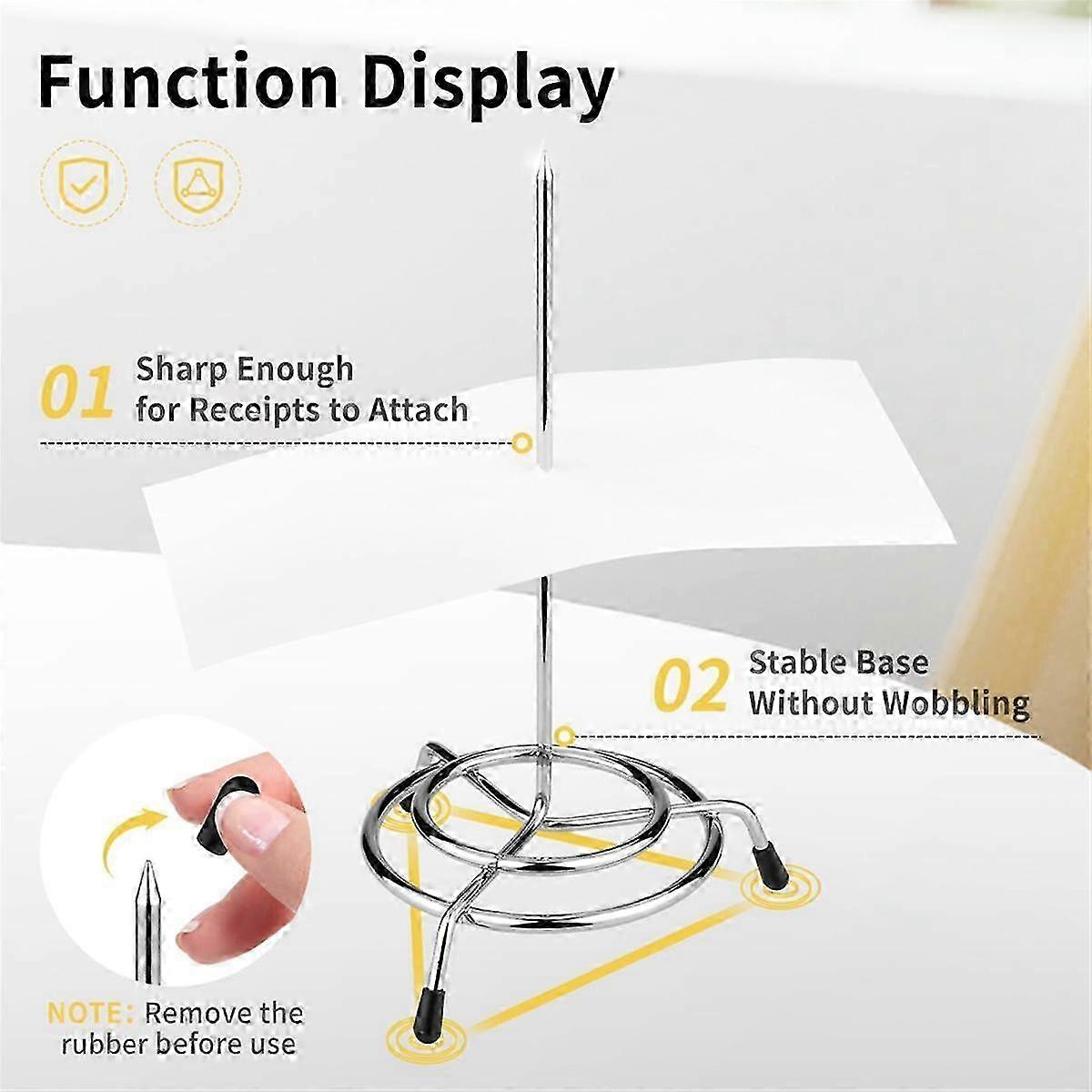 Ticket Stabber for Restaurant Kitchens: 6-Piece Ticket and Receipt Holder Set with Check Spindle Orders Spike