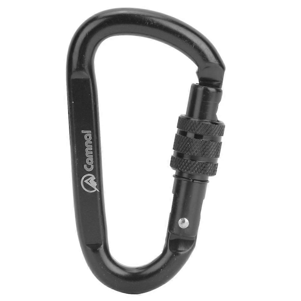 30KN Carbon Steel Outdoor D Type Mountaineering Carabiner Rock Climbing Main Lock Safety Buckle