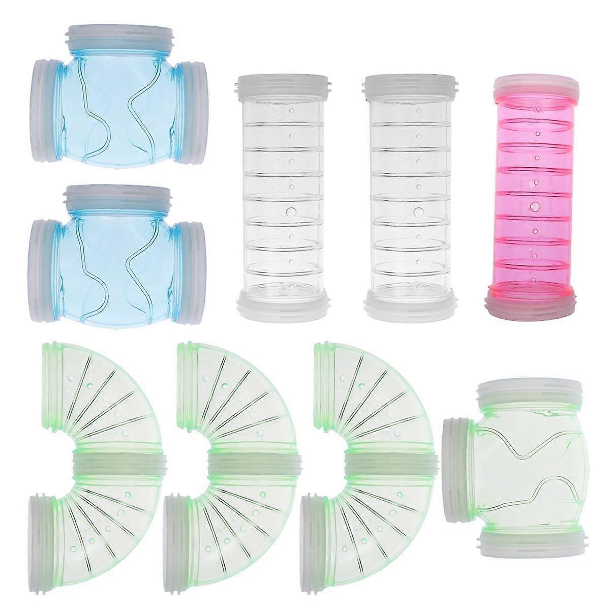 Hamster Cage Tunnel Plastic Pipe Toy for Exercise 18Pcs Assorted Colors