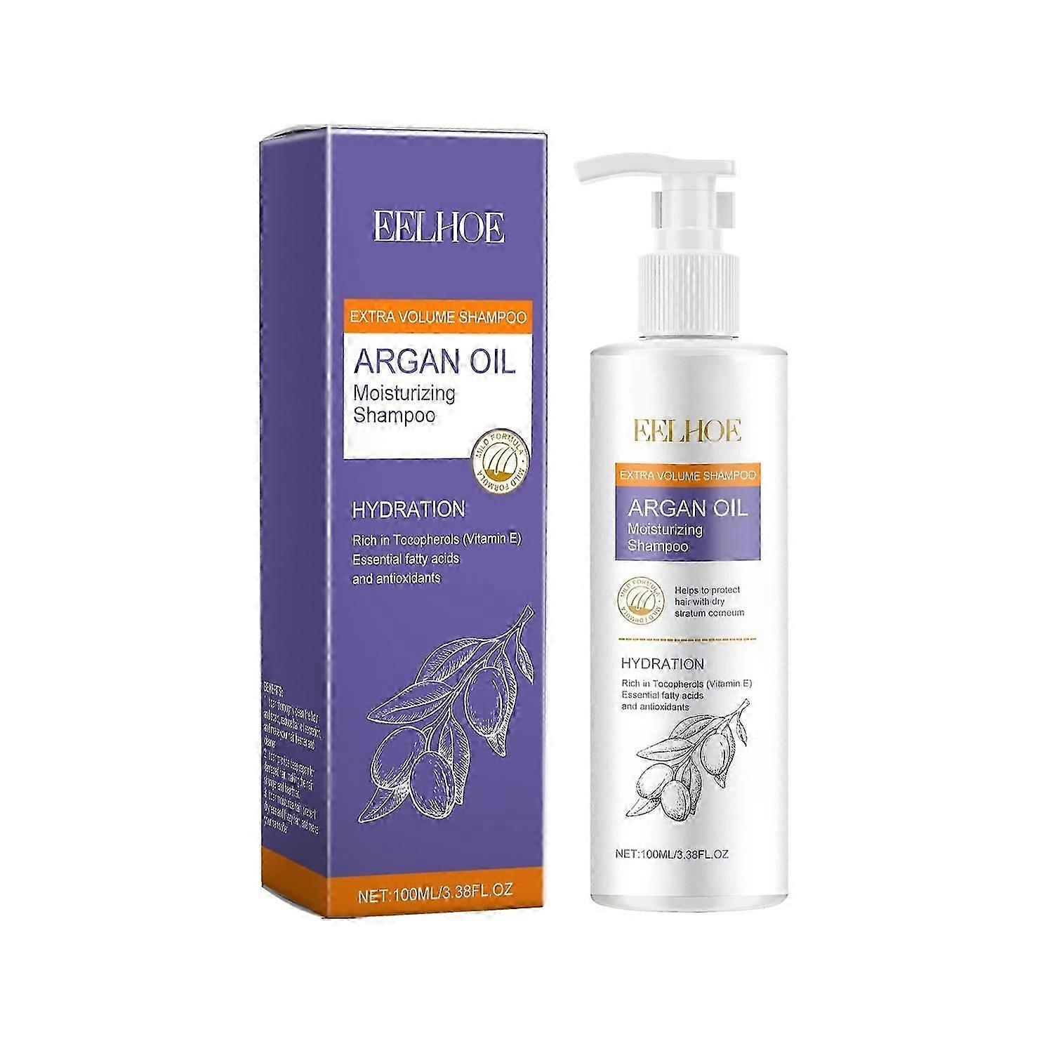 EELHOE Argan Oil Volume Shampoo Cleansing Fluffy Shiny Hair Nourishing Shampoo