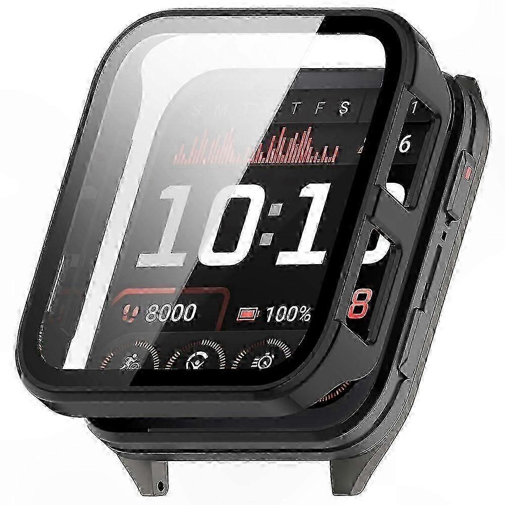 Protective Case for GPS Smartwatch with Tempered Glass Screen Protector