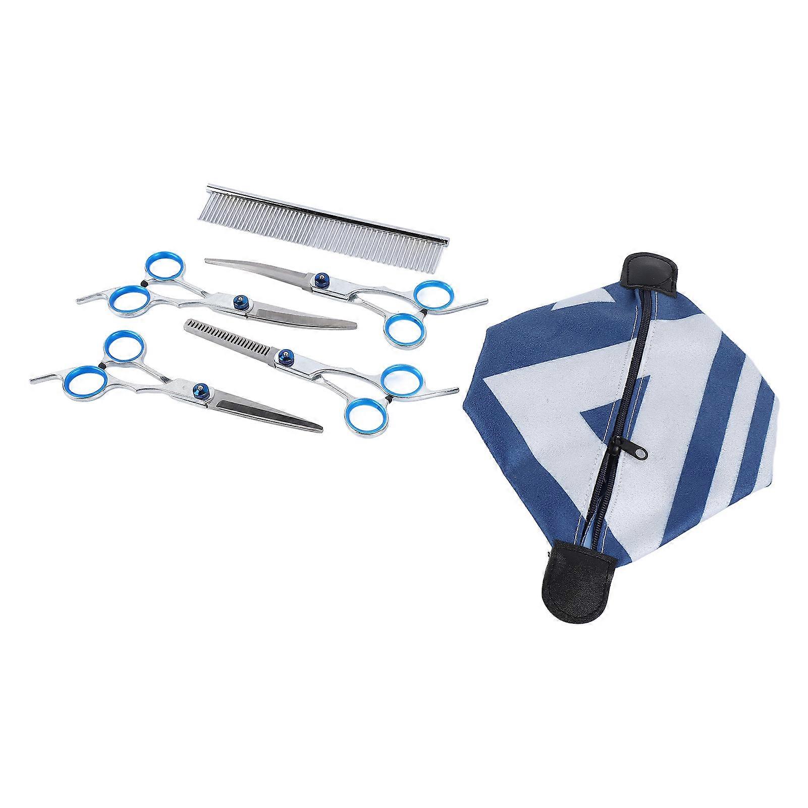Pet Grooming Scissors Kit with Comb Stainless Steel Shears Set