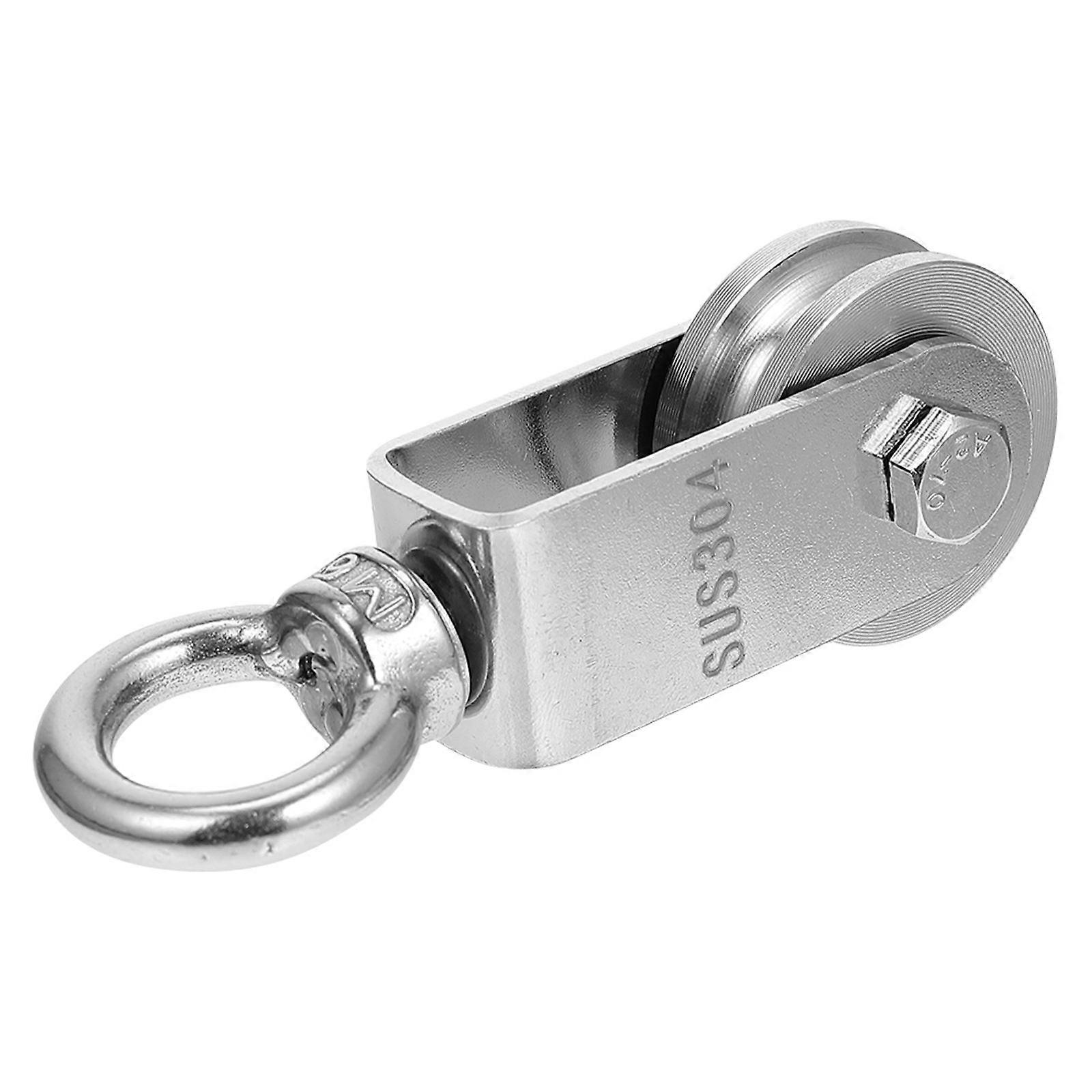 Heavy Duty U-Groove Guide Pulley Lifting Accessory For Industrial Use 8.5X3X3CM Silver 1Pack