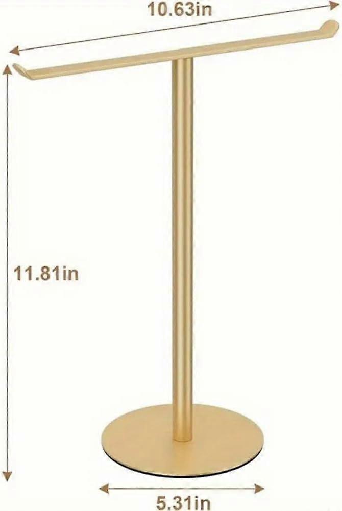 Countertop Towel Holder Freestanding 304 Stainless Steel NoDrill Towel Rail Brushed Gold Bathroom Rack Weighted Base