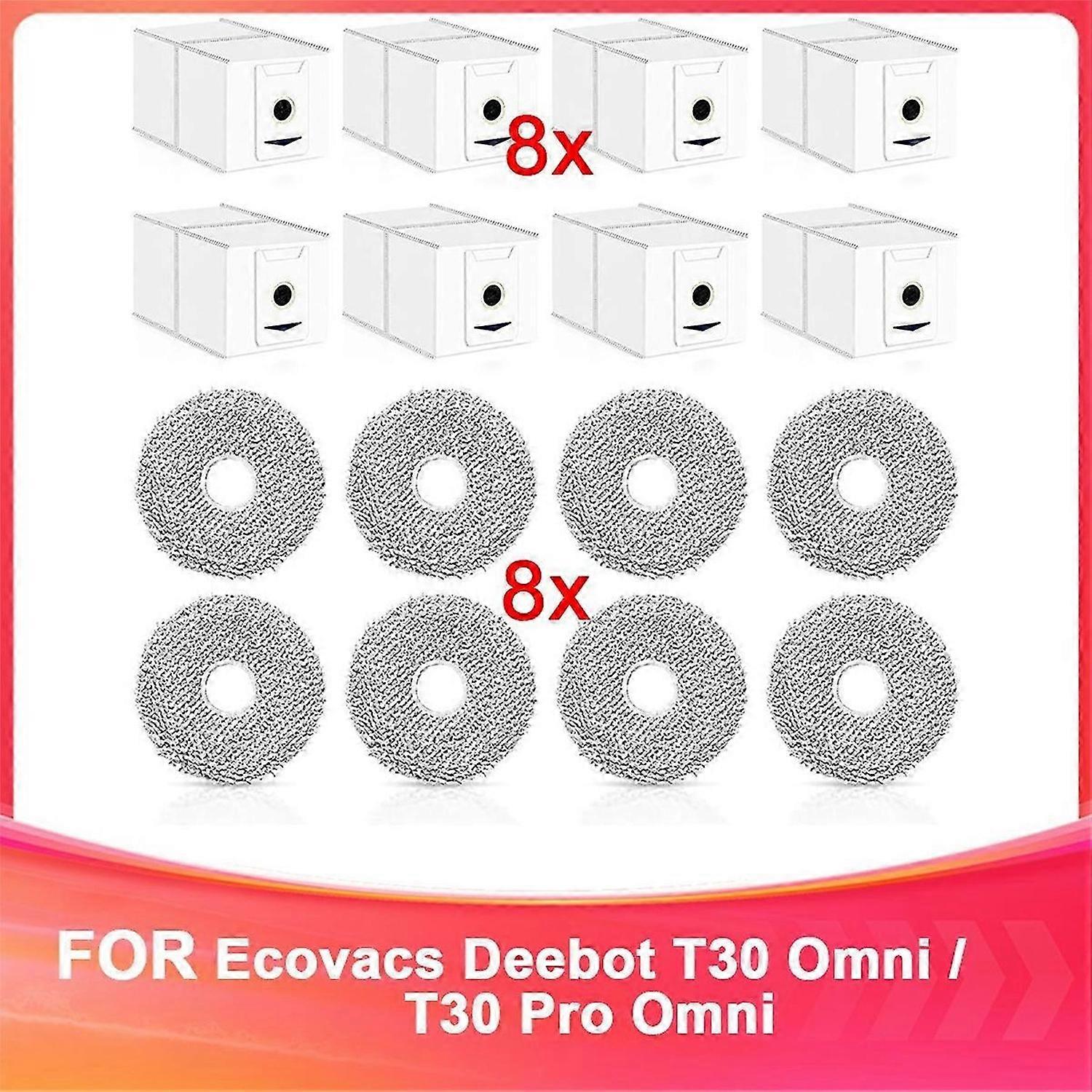 Accessory Set for Ecovacs Deebot T30 Omni / T30 Pro Omni Robot Vacuum Cleaner Replacement Parts Wipe