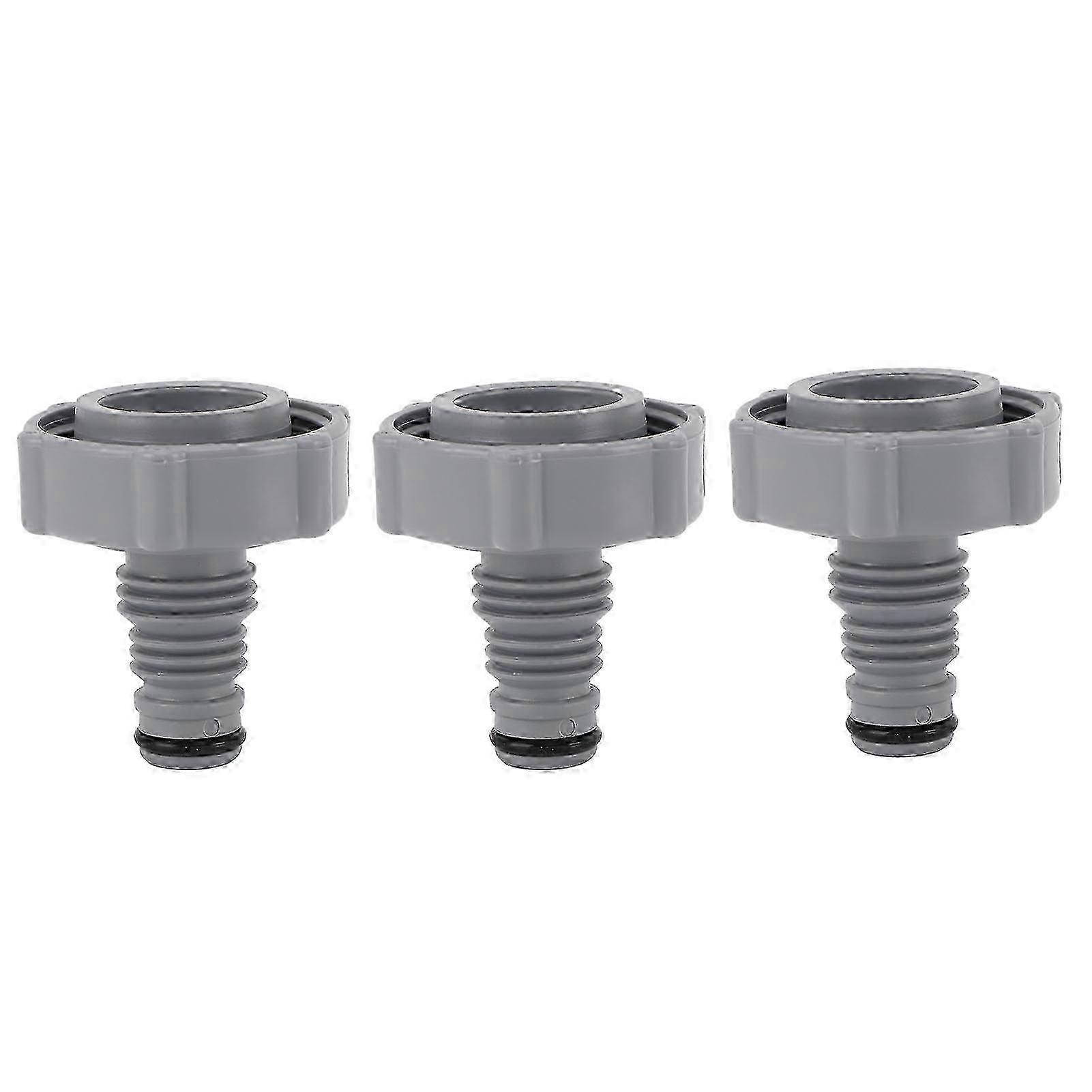 3pcs Swimming Pool Drain Valve Replacement For P6H1419 Internal Thread 1.6in Inner Interface Outer Diameter 1.3in Grey