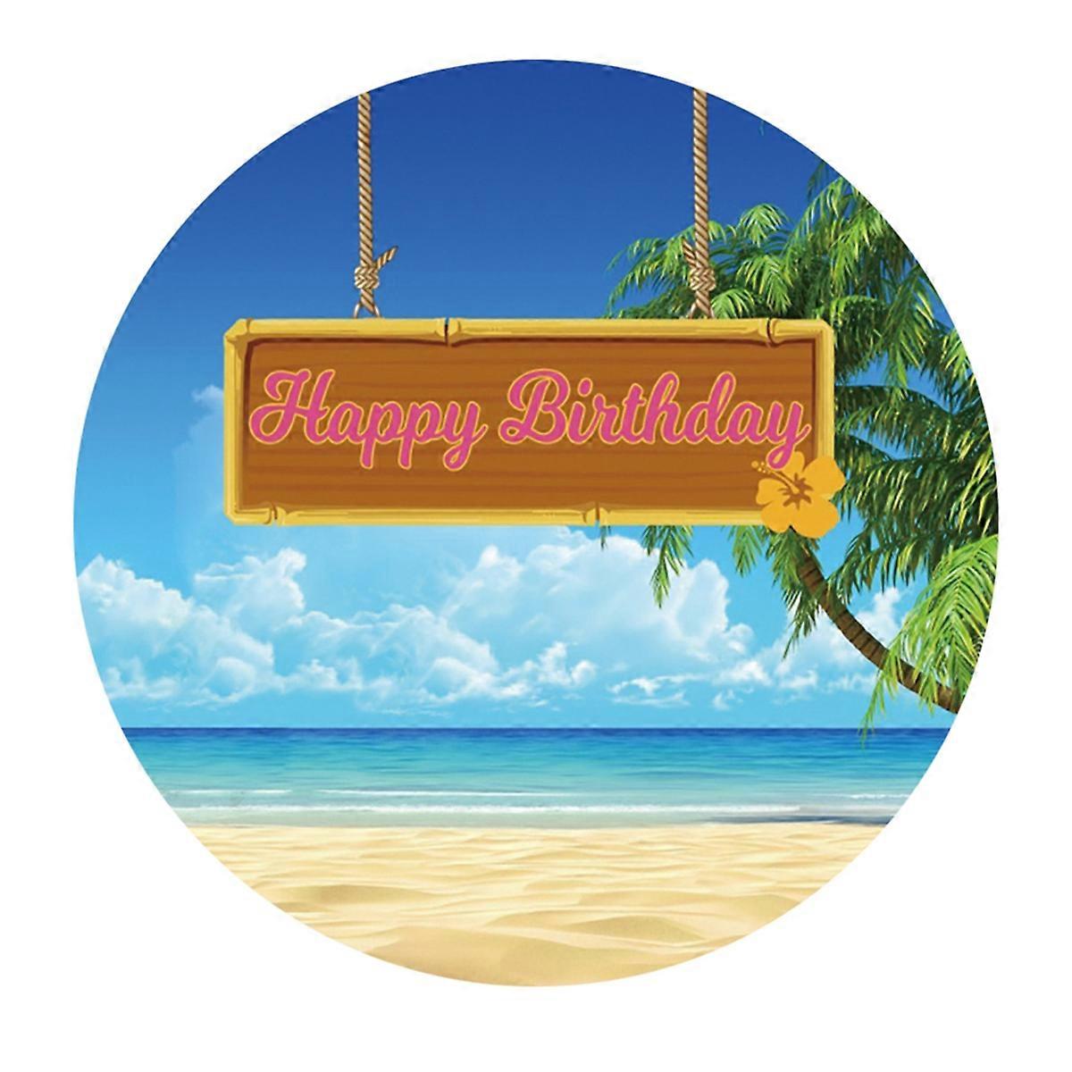100cm Diameter Hawaiian Skateboarding Beach Party Background Cloth, E