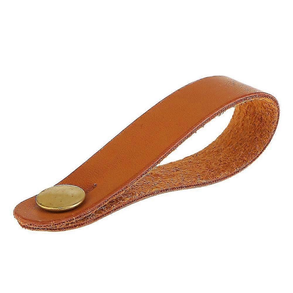 Brown Microfiber Leather Strap Hook For Electric Acoustic Guitar Headstock