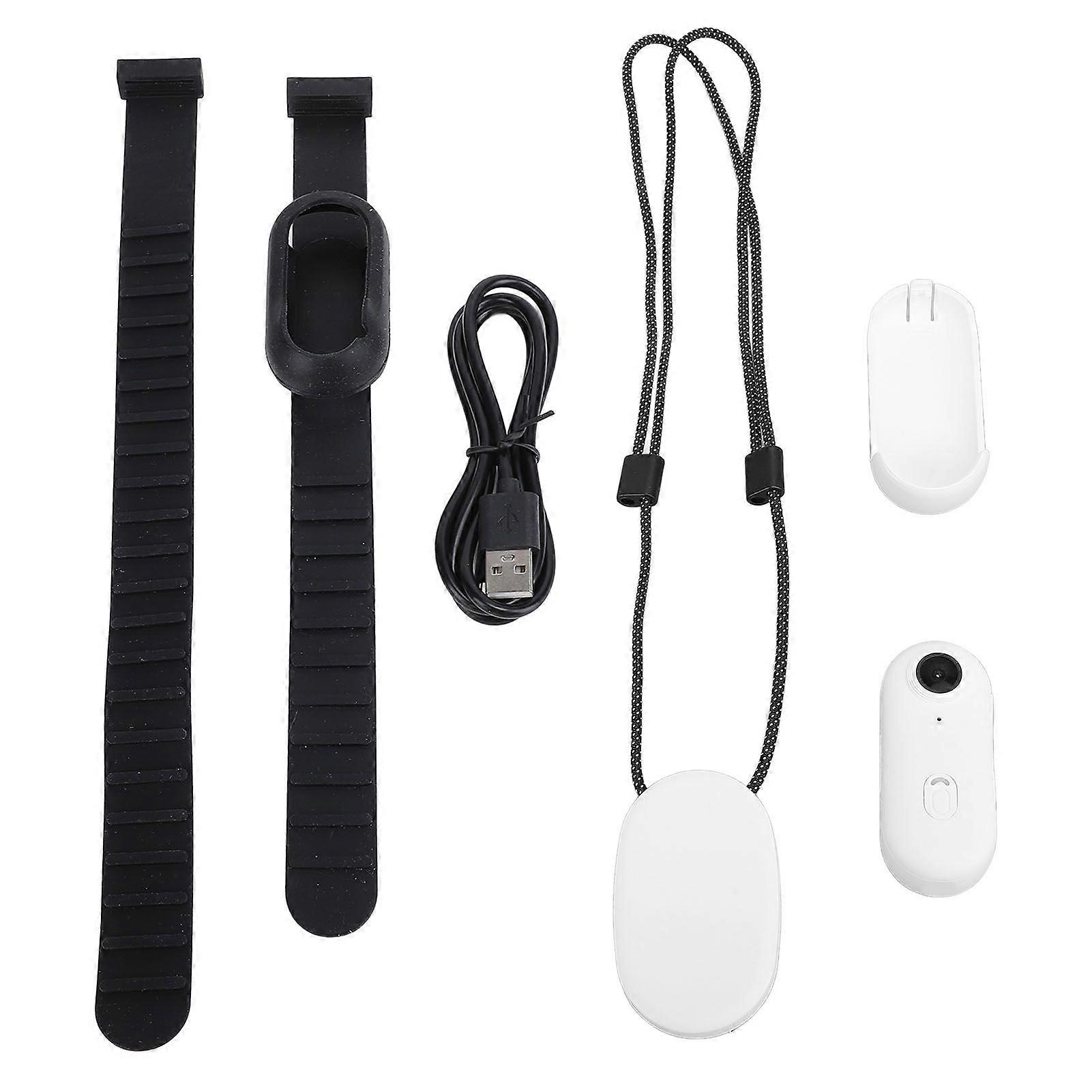 Collar Camera with Back Clip 1080P 30FPS Wireless Loop Video Recording Magnetic 120 Wide Angle 800mAh Pet Sport Cam for Cat Dog White