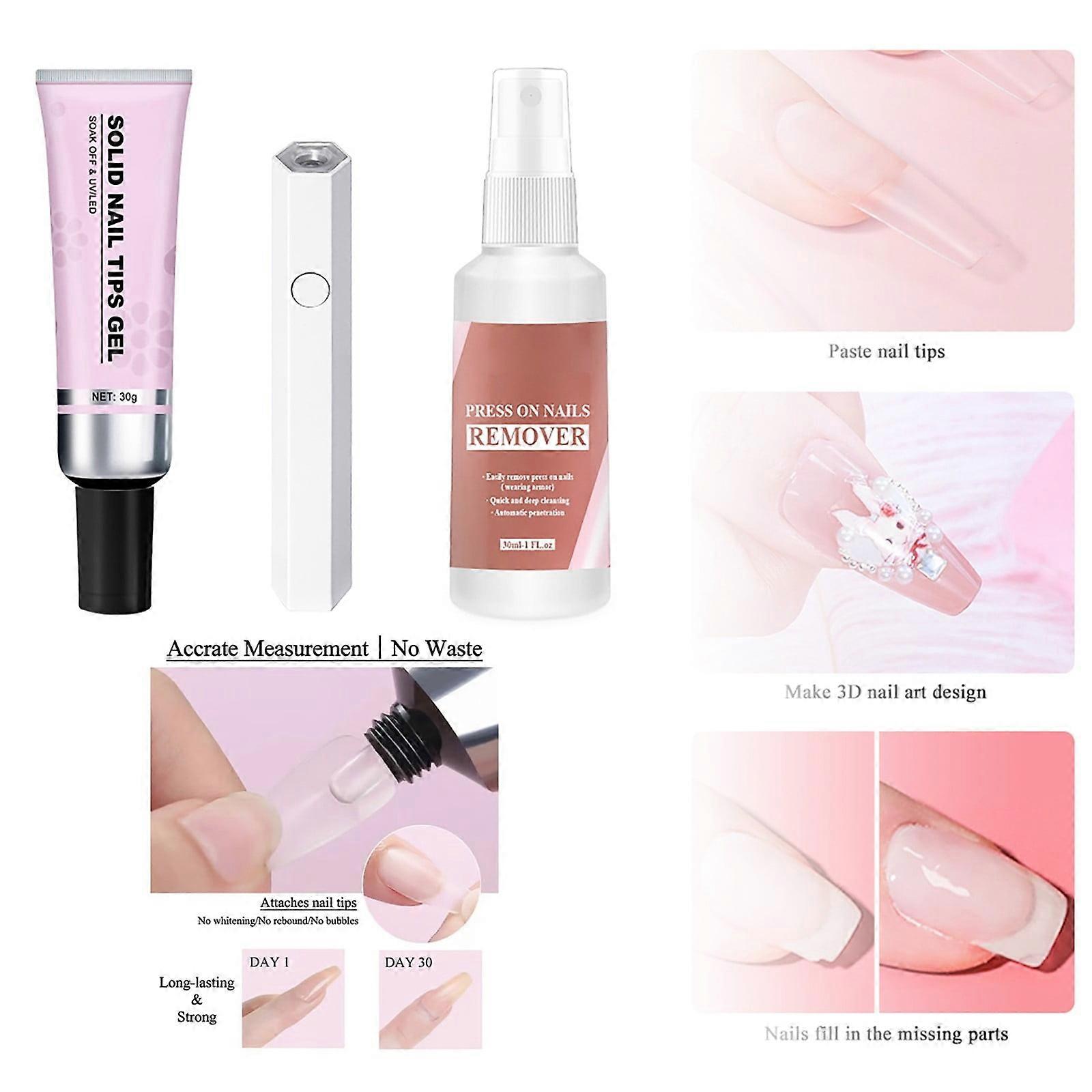 Wearing Nail Tools Gel Nail Patch Glue Solid Glue Glue Remover Tool Set 60ml