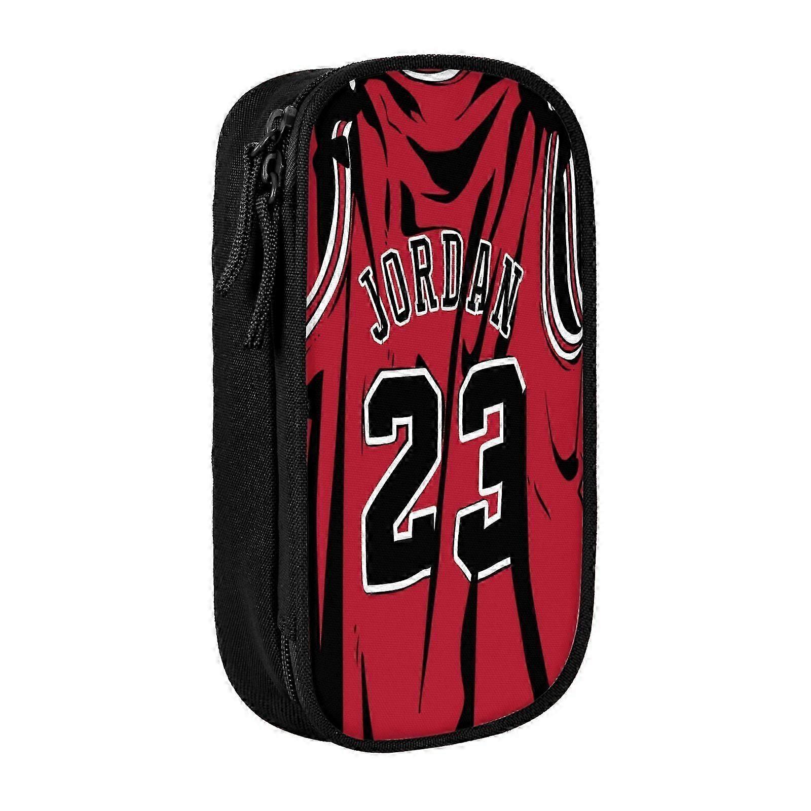 s59 Michael Jordan 办公室和学校铅笔盒 - 牛津布拉链袋，带 5 个笔槽和 61 个网袋（定制徽标），p59