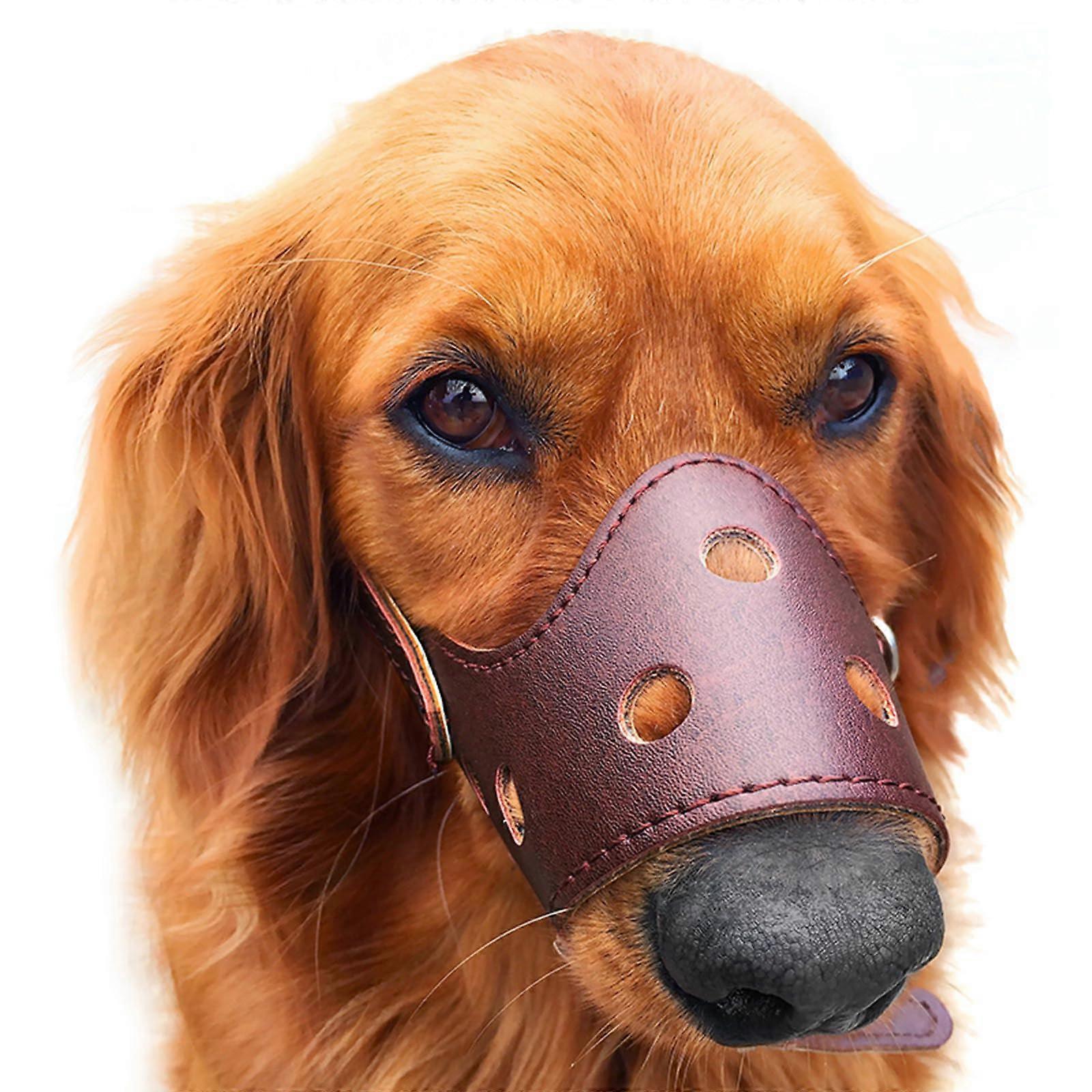 Dog Muzzle Basket Style Durable For Panting And Drinking, Training, Walking, Outings Brown XL